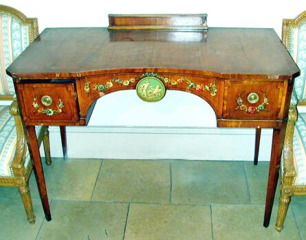 Lot image - Edwardian Painted Satinwood Dressing Table