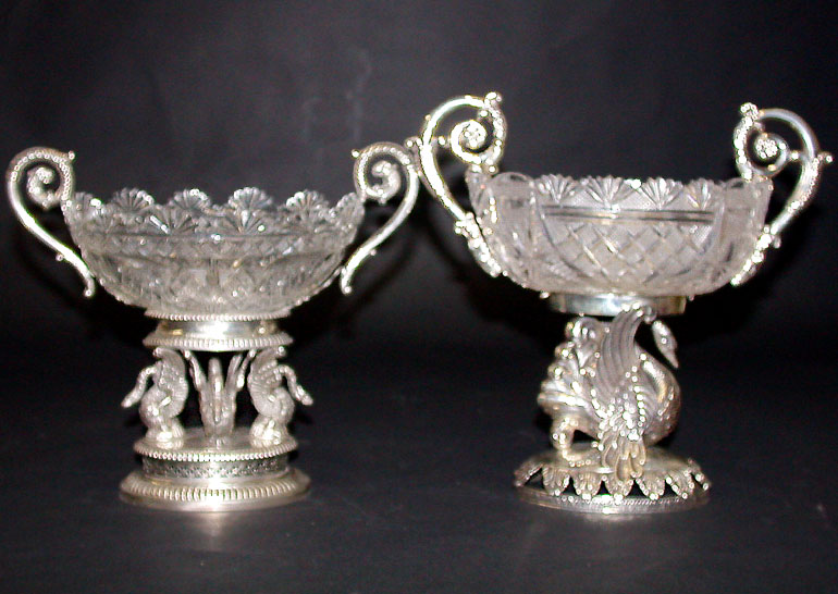 Lot image - Two Continental Silver Mounted Cut Glass Bowls