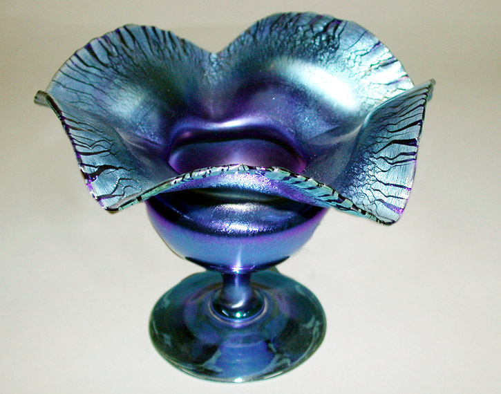 Lot image - Tiffany Favrile Glass Compote