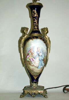 Lot image - Gilt Bronze Mounted Sevres Style Porcelain Lamp