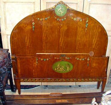Lot image - Edwardian Satinwood Bed