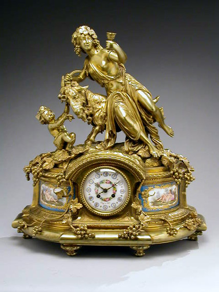 Lot image - Louis XV Style Gilt-Bronze and Porcelain Clock