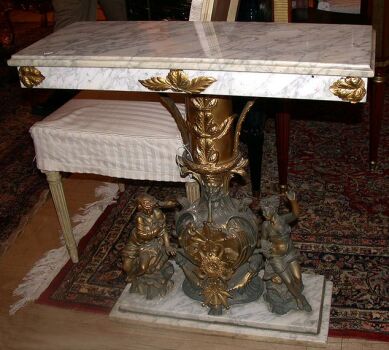 Lot image - Louis XV Style Bronze and Marble Console