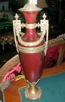 Lot image - Pair of Louis XVI Style Gilt-Bronze Mounted Porcelain Lamps