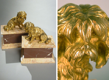 Lot image - Pair of Louis XV Gilt-Bronze Figures of Dogs