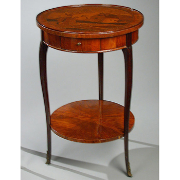 Lot image - Louis XV/XVI Marquetry Inlaid Gueridon