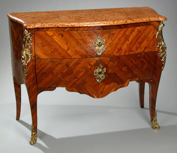 Lot image - Louis XV Kingwood and Tulipwood Gilt-Bronze Mounted Marquetry Inlaid Commode