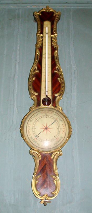 Lot image - Louis XV Style Gilt-Bronze Mounted Kingwood Barometer/Thermometer