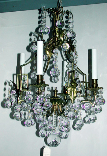 Lot image - Louis XV Style Gilt-Bronze and Glass Four-Light Chandelier
