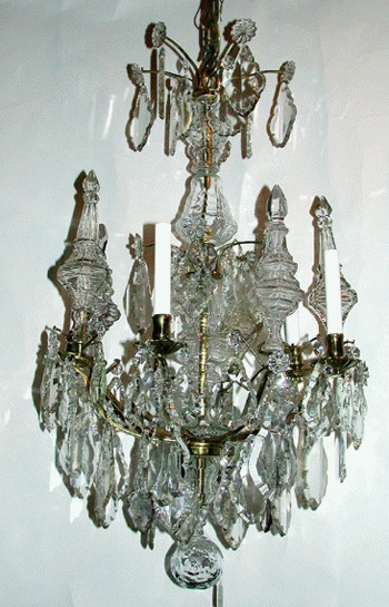 Lot image - Louis XV Style Gilt-Bronze and Cut Glass Five-Light Chandelier