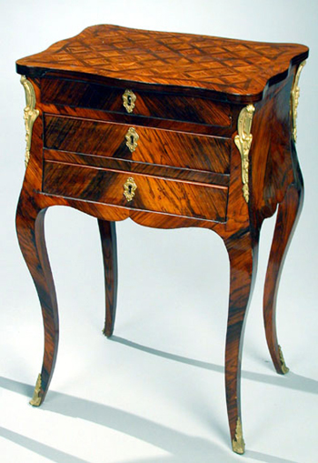 Lot image - Louis XV Style Parquetry Table a Chiffonniere