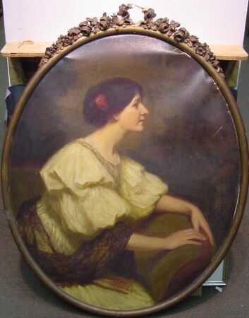 Lot image - Attributed to Milton Herbert Bancroft PORTRAIT OF A WOMAN SEATED IN A LANDSCAPE