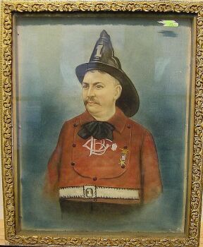 Lot image - American School 20th Century PORTRAIT OF A FIREMAN