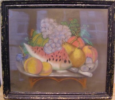 Lot image - American School 19th Century STILL LIFE WITH FRUIT UPON A TABLE