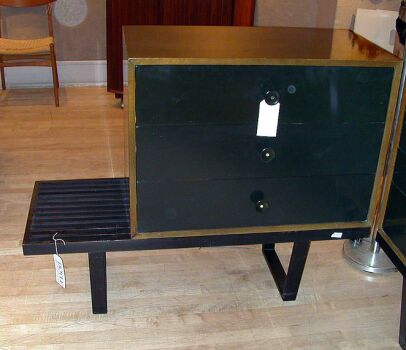 Lot image - Painted Wood Chest on Platform