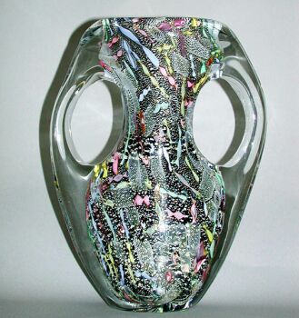 Lot image - Italian Glass Two-Handled Vase