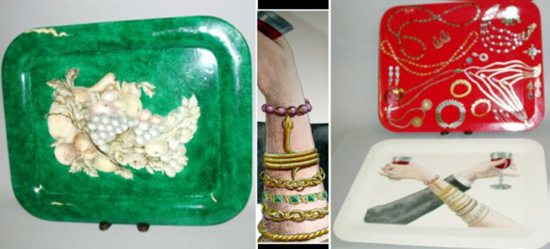 Lot image - Group of Piero Fornasetti Metal Trays