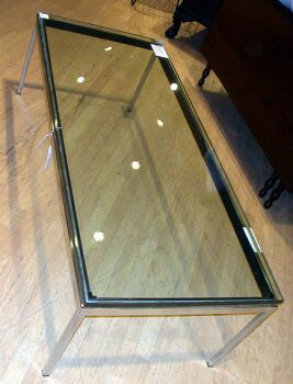 Lot image - Knoll Chrome and Glass Coffee Table