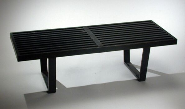 Lot image - Painted Wood Slated Bench