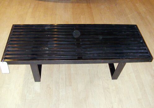 Lot image - Painted Wood Slated Bench