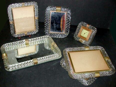 Lot image - Group of Italian Glass Table Articles