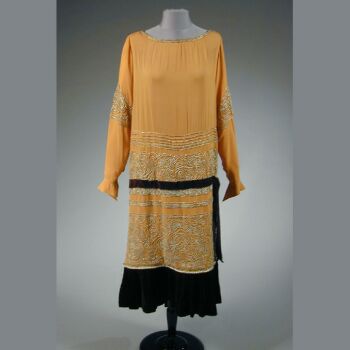 Lot image - Silver Embroidered Chemise Dress Possibly Paul Poiret, French, circa 1925