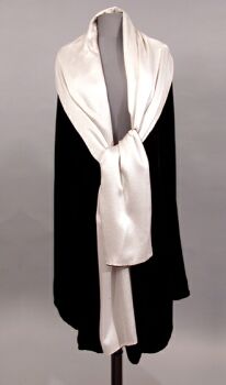 Lot image - Black Velvet and Satin Evening Cape
