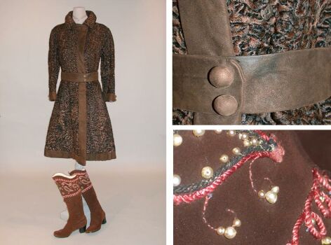 Lot image - Maximilian Broadtail Coat and Beaded Boots