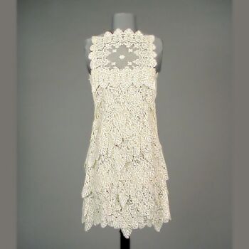 Lot image - Galanos White Lace Mini Dress