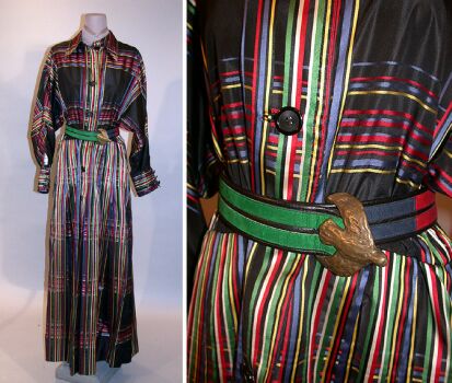 Lot image - Galanos Plaid Silk Hostess Gown American, 1950s