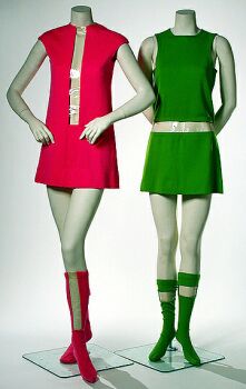 Lot image - Two Rudi Gernreich Day Glo Minidress Ensembles American, 1967; Together with an Issue of Time Magazine featuring the dresses