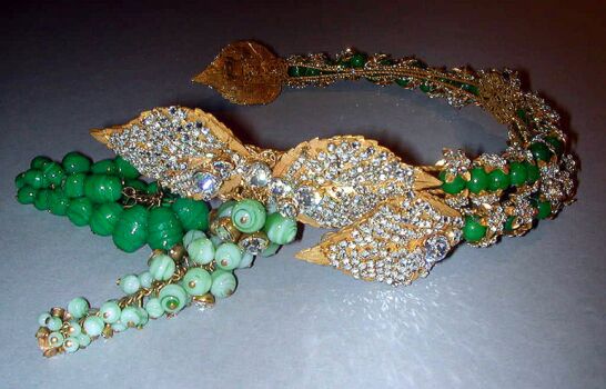 Lot image - Miriam Haskell Jeweled Vinery Headpiece