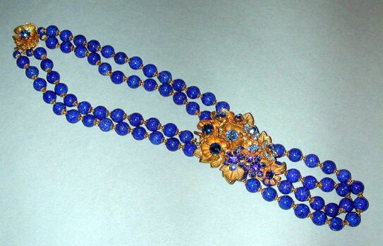 Lot image - Miriam Haskell Lapis Blue Necklace 1940s/50s