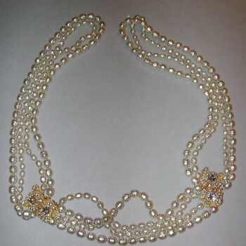 Lot image - Miriam Haskell Pearl Double Lariat 1950s