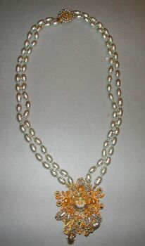 Lot image - Miriam Haskell Ovoid Pearl Necklace1950s