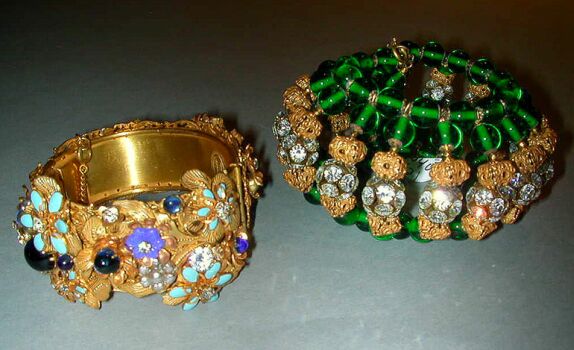 Lot image - Two Miriam Haskell Cuffs 1940s/50s