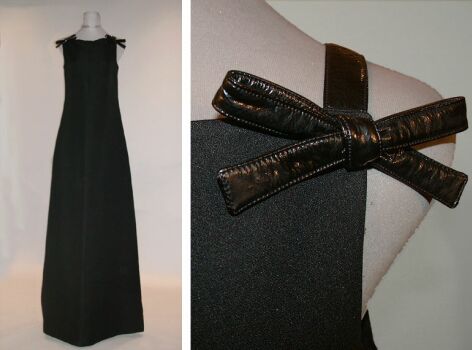 Lot image - Courreges Black Evening Dress