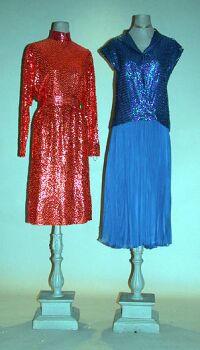 Lot image - Two Norell-Tassell Sequined Dresses