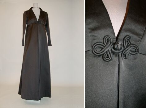 Lot image - Geoffrey Beene Black Satin Evening Gown
