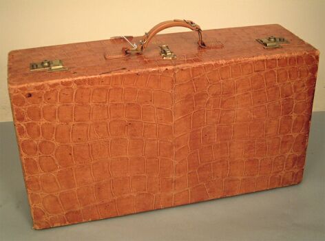 Lot image - Mark Cross Tan Alligator Suitcase