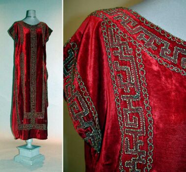 Lot image - Russet Velvet Beaded Dress