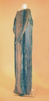 Lot image - Fortuny Stenciled Velvet Medieval Gown