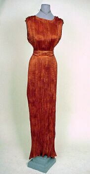 Lot image - Fortuny Russet Silk Delphos Dress
