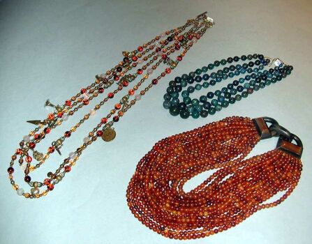 Lot image - Three Multistrand Bead Necklaces