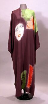 Lot image - Halston Face Image Silk Caftan