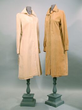 Lot image - Two Halston Ultrasuede Shirtwaists