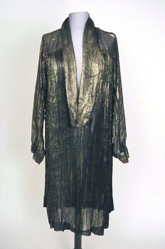 Lot image - Pleated Black Chemise Dress