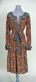 Lot image - YSL Rive Gauche Floral Printed Silk Dress