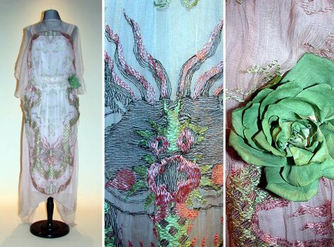 Lot image - Pink Chiffon Dragon Motif Frock