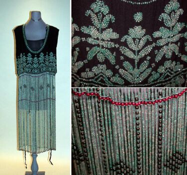 Lot image - Callot Soeurs Fringe Bead Chemise Dress